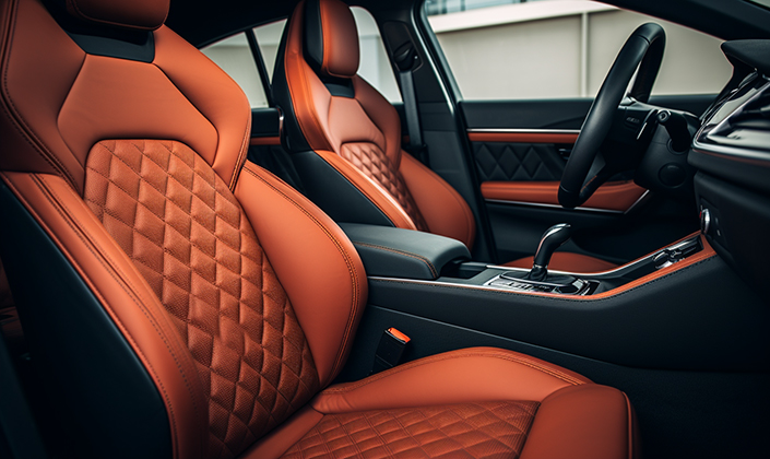 faux leather car interior