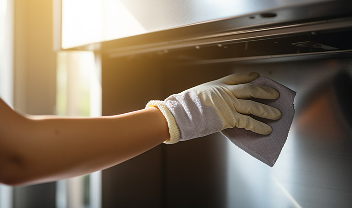 Cleaning the exterior of a cooker hood