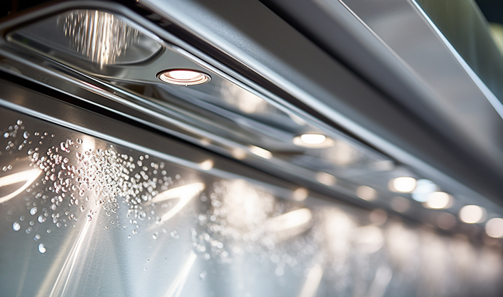 Sparklingly clean cooker hood