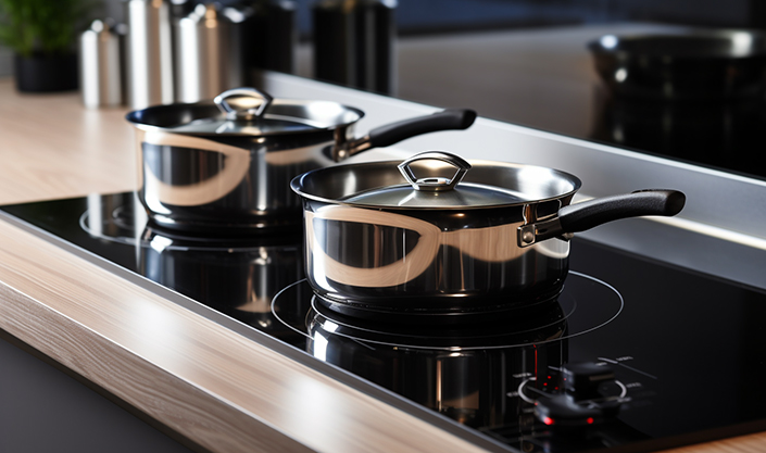 Induction hob with induction pans